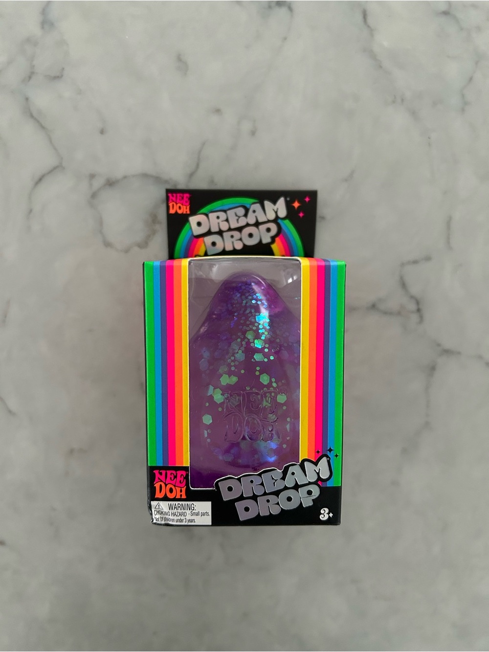 Needoh Dream Drop Purple Glitter Stress Toy